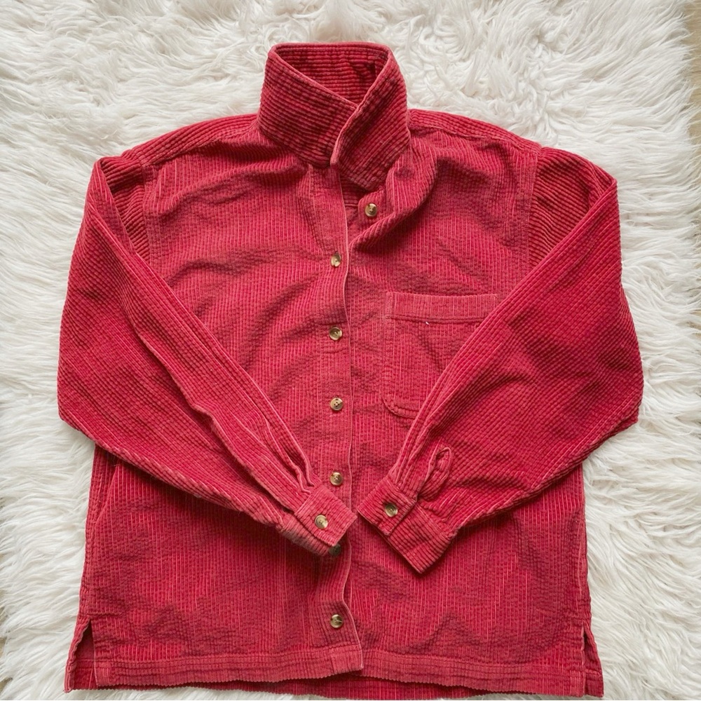 L.L. Bean Button Up Red Long Sleeve Shirt